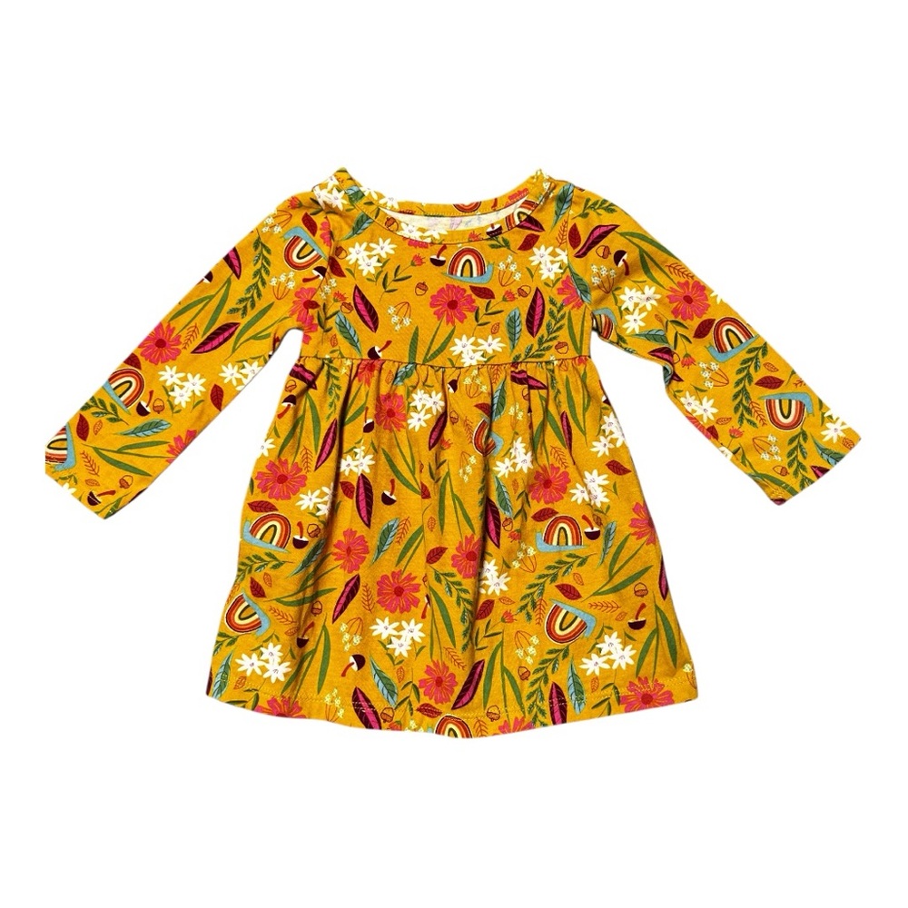Wonder Nation Cotton Long Sleeve Dress Size 12-M
Girls Yellow Fall/Woodland